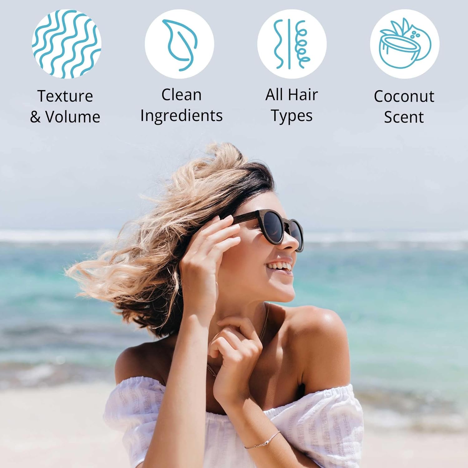 Beauty by Earth Sea Salt Spray for Textured Beach Waves & Volume - USA Made with Organic Ingredients, Texturing & Volumizing Spray for Fine Hair for Men & Women