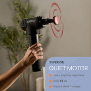 LifePro Sonic LX Athletic Heated Massage Gun – Deep Tissue Portable Massager for Muscle Recovery - 9 Speed & 10 Heads Massage Gun - Rechargeable Percussion Massager for Athletes & Sports Enthusiasts