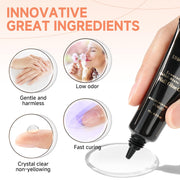 UNA GELLA Solid Nail Glue Gel Soft Gel Nail Tips Glue 15ml Lamp Curing Needed Solid Soak Off Glue Super Strong Nail Glue For Fake Acrylic Nails Extension Press On Nails