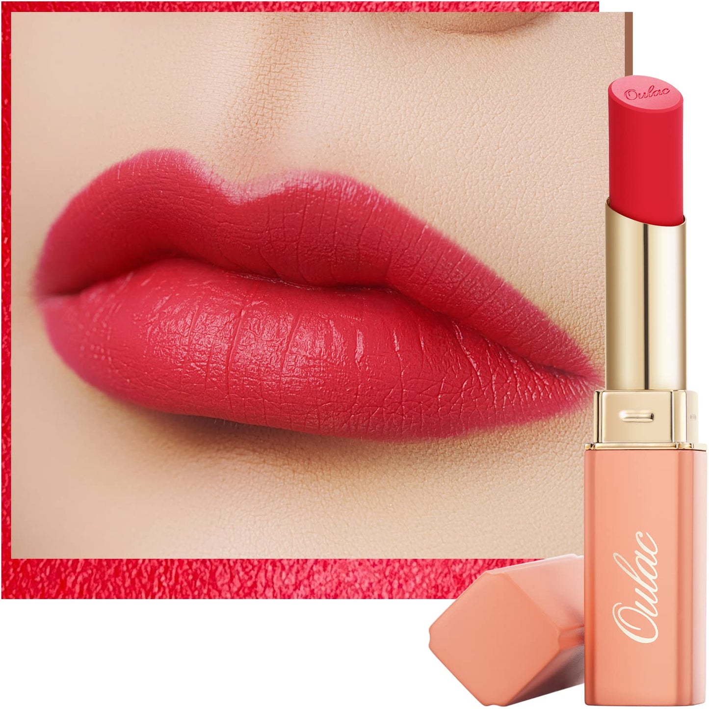 Oulac Beige Lipsticks for Women, Pale Nude Matte Lip Base, Full Coverage Lip Color, Satin Matte Finish, Cream Texture, Hydrating, Infused with Hyaluronic Acid, Vegan & Clean Beauty 4g SG01 Bare