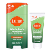 Lume Whole Body Deodorant - Invisible Cream Mini + Solid Stick Bundle - 72 Hour Odor Control - Aluminum & Baking Soda Free, Skin Loving (Lavender Sage)