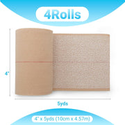 OK TAPE Elastic Adhesive Tape Bandage Tape Wrap - 4 Rolls, Flexible Stretch Bandages for Sports Ankle, Knee and Wrist Sprains (Beige,2 Inch Wide)