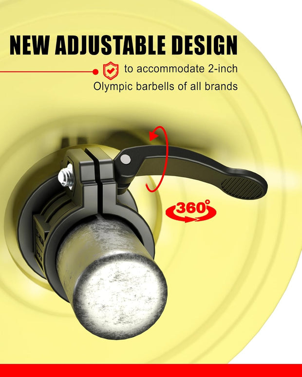 Olympic Barbell Clamps 2 inch Adjustable Barbell Clips Quick Release Pair of Locking Weight Clips for Bars