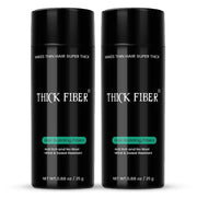 THICK FIBER Hair Fibers for Thinning Hair & Bald spots (BLACK) - 25g Bottle - Conceals Hair Loss in Seconds - Hair Powder for Women & Men