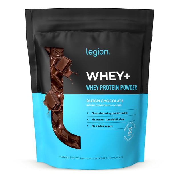 LEGION Whey+ Protein Whey Isolate from Grass Fed Cows - Whey Protein Isolate Powder Low Calorie, Non-GMO, Sugar Free, Lactose and Gluten Free, All Natural Protein Powder for Men & Women, 30 Servings