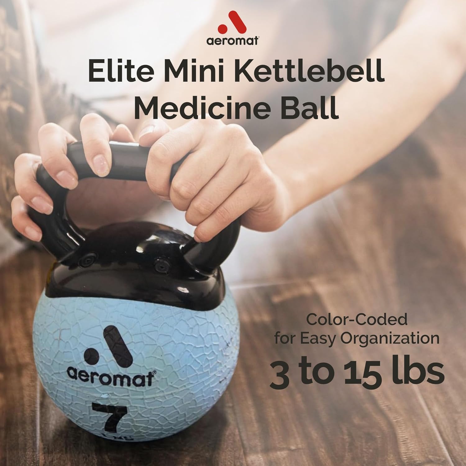 Aeromat Elite Mini Kettlebell Medicine Ball - Kettlebell Weight Balls for Exercise, Weighted Exercise Ball, Strength Training Kettlebells