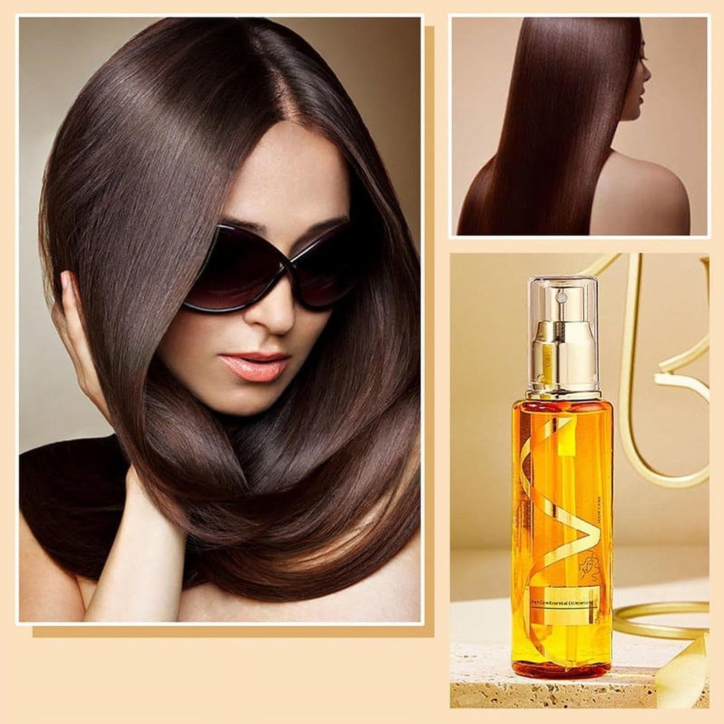 Moisturizing & Strengthening Silky Hair Oil, Hydrating Hair Treatment Essential Oil, Protein Hair Repair Leave-In Conditioning Essential Oil Spray, Hair Oil Serum Spray for Frizzy Hai (white)