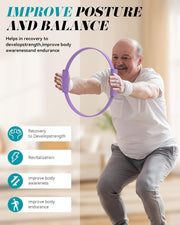 Pilates Ring, 13.5'' Silicone Magic Pilates Ring Fitness Circle, Lightweight & Durable Flexible Resistance Exercise Equipment for Toning Arms, Thighs/Legs, Core, Yoga & Physical Therapy