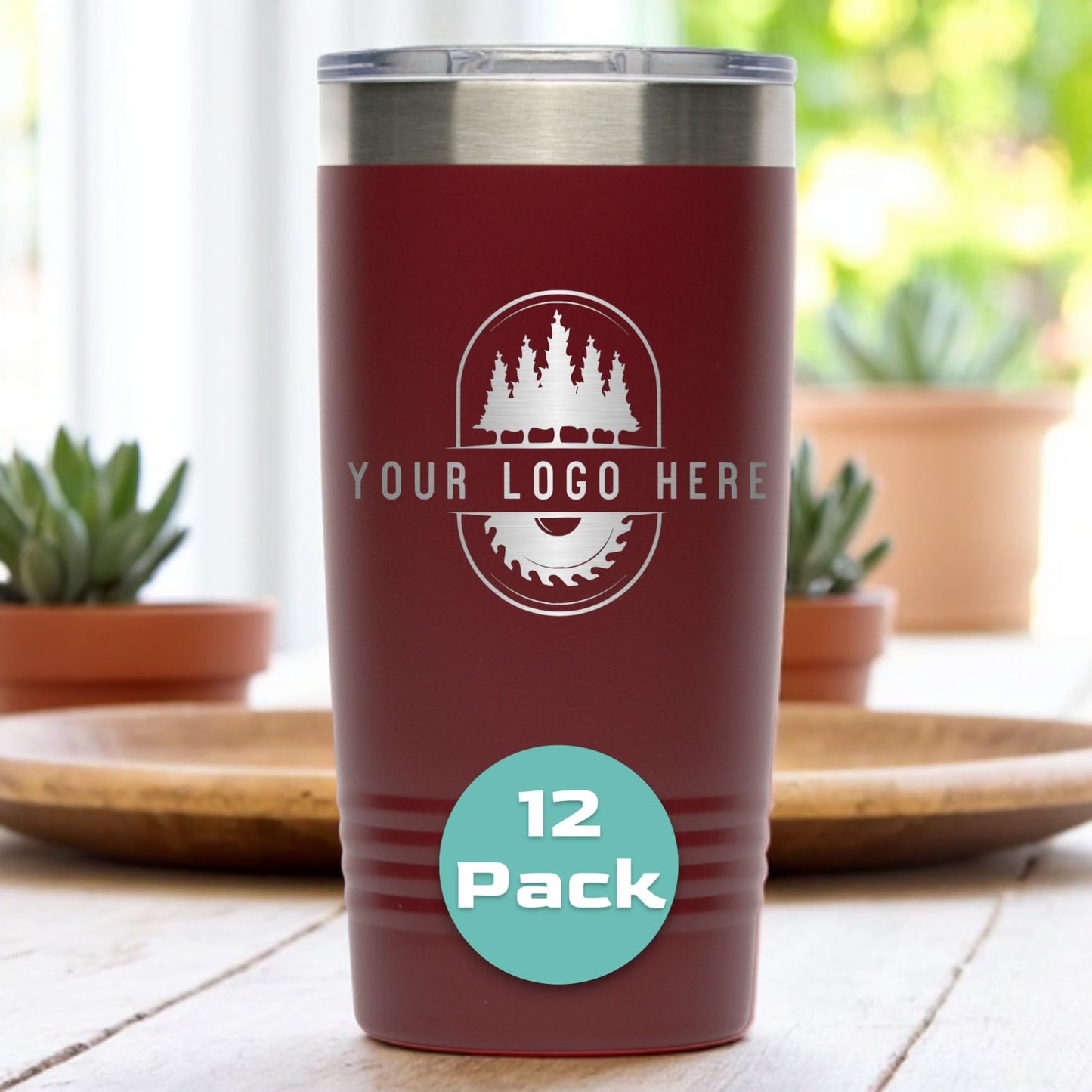 20oz Stainless Steel Tumbler - Upload Your Logo, Custom Engraved, Double Wall Vacuum Insulated Travel Mug, Ideal for Corporate Gifts, Events, and Sports Teams