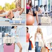 MAXTOP Women's Gym Yoga Duffle Bag with 2 Bonus Shoe Pouches, Multi-Purpose Overnight Travel Bag for Gym Work Dance Sports