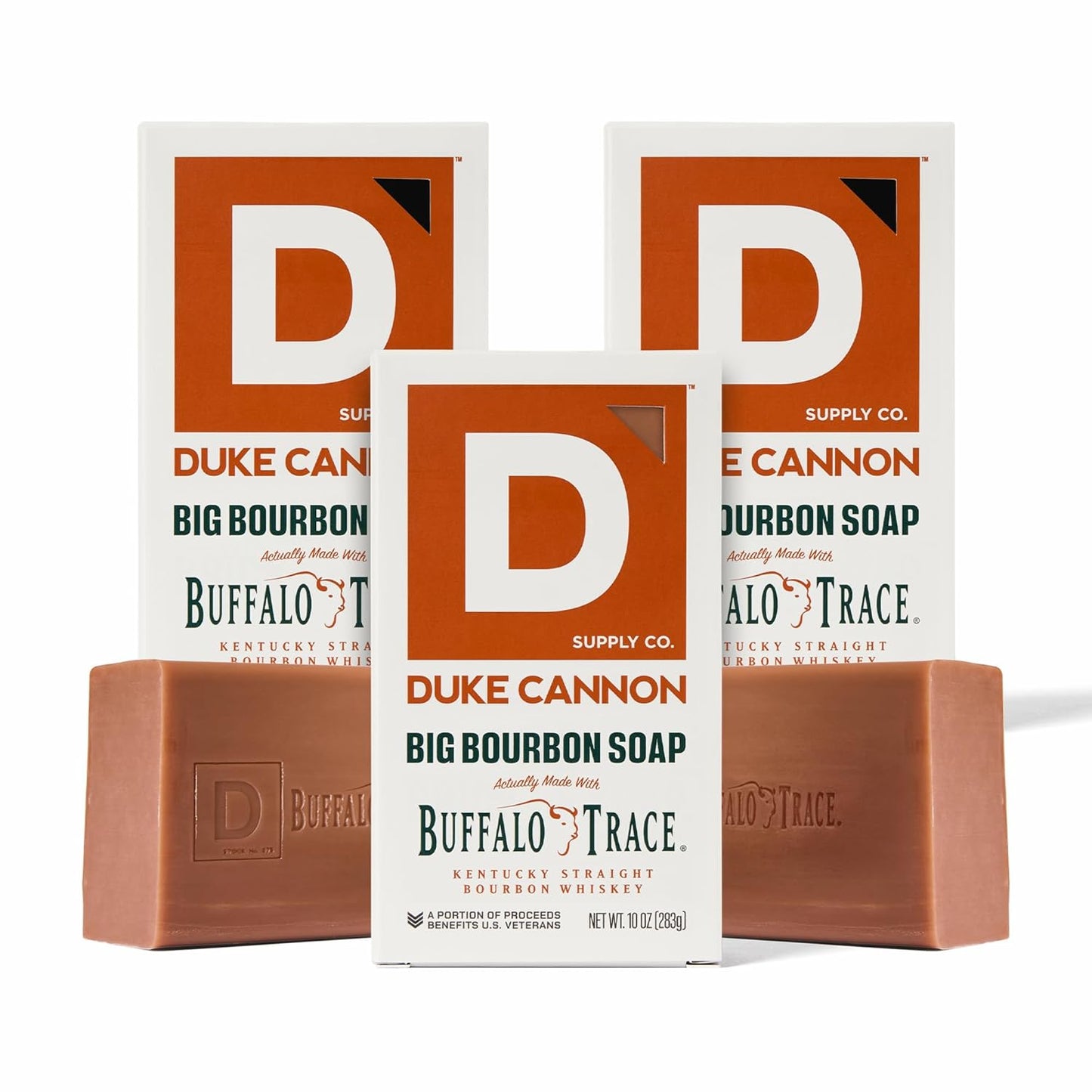 Duke Cannon Supply Co. Extra Large Bar Soap Bundle - Men's Natural Bar Soap With Masculine Scents - Big American Bourbon USA-Made Soap - All Skin Types - Big Brick Of Soap - Bourbon,10 oz (3 Pack)