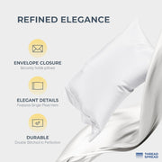 THREAD SPREAD 100% Egyptian Cotton King Size Sheets Set - Luxury 1500 Thread Count Egyptian Cotton Sheets King Size, Silky Soft, Cooling, Sateen Weave 17" Deep Pocket Bed Set - White