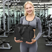 Small Gym Bag for Women,Mini Gym Duffle Bag with Independent Compartment Lightweight Gym Tote Bag Sport Duffle Bag for Travel Workout Dance Yoga-Black
