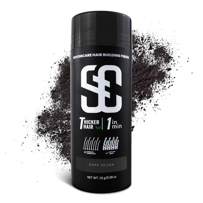 SOVONCARE Hair Fibers for Thinning Hair Dark Brown, Hair Building Fibers for Bald Spots Undetectable & Natural, Conceals Hair Loss, Fill In Fine Hair Powder Hair Thicker Instantly for Women & Men 28g