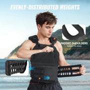 VEVOR Adjustable Weighted Vest, 11-20lb/20-32lbs/35lbs/40lbs Weight Vest with 6 Ironsand Weights and Reflective Stripe, Workout Equipment for Strength Training Running Jogging