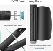KYTO Smart Jump Rope, High Speed Jump Rope with Counter, Workout Jumping Rope with Steel Ball Bearings, Adjustable Length Speed Skipping Rope, Skipping Rope with App, Fitness Gifts for Adults, Kids