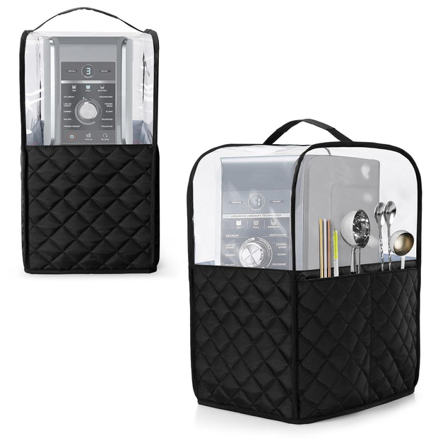 LUXJA Dust Cover Compatible with Ninja CREAMi NC501, NC301, NC299AMZ, Ice Cream Maker Dust Cover Compatible with Ninja Ice Cream Maker Machine with Accessories Pockets, Gray