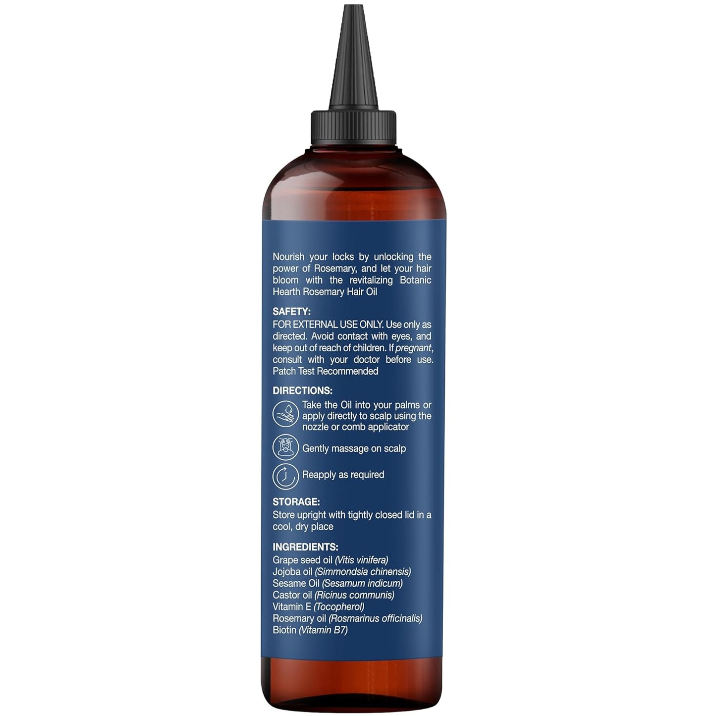 Botanic Hearth 100% Pure Rosemary Oil For Hair (6.7 fl oz) Infused With Biotin, Jojoba & castor Oil | Nourishing & Volumizing | Non GMO Verified
