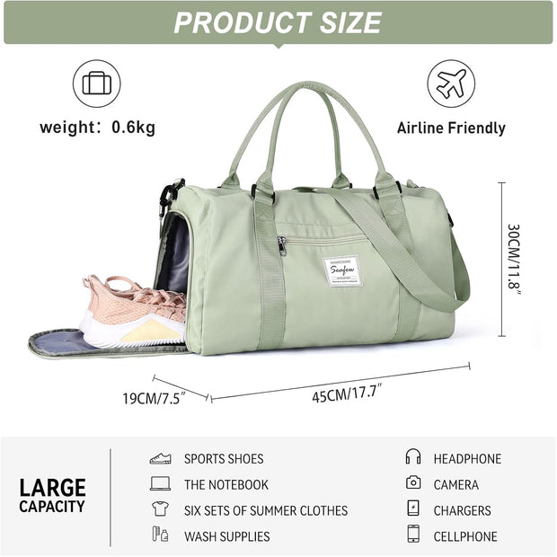 Weekender Duffel Bags for Women Men, Travel Totes Bag for Airplane, Cute Sports Gym Dance Overnight Luggage Bag with Wet Pocket Shoe Compartment, Carry On Hospital Bag for Labor and Delivery