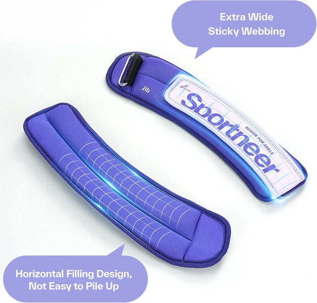 Sportneer Ankle Weights 0.5/1/2/3/5 LBS 1 Pair Wrist Leg Arm Weights for Women Men Kids Child with Adjustable Straps, Strength Weighted for Jogging Running Walking Fitness Gym Workout