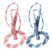 Redify Upgraded Beaded Jump Rope for Kids,Tangle-Free Segmented Kids Jump Rope with Soft Anti-slip Handles,Adjustable Jumping Rope for Children Women and Men Fitness 9.2 Feet, Pink Blue