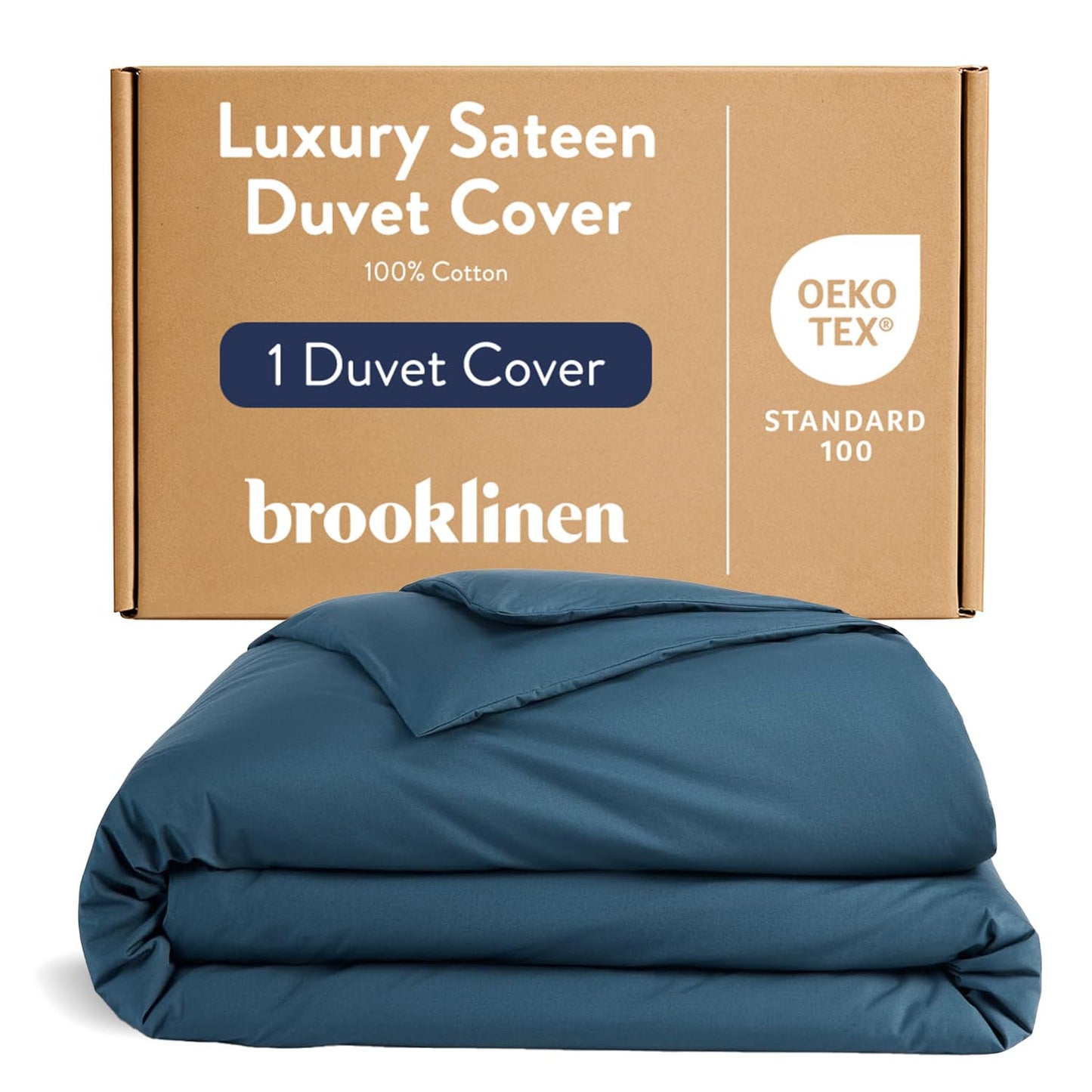 Brooklinen Luxury Sateen Duvet Cover - 100% Cotton, Full/Queen Size in White with Extra-Long Corner Ties and Button Closure | Best Luxury Sheets