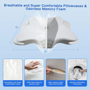 Pain Relief Cervical Pillow for Neck Support,Adjustable Ergonomic Pillow Cozy Sleeping,Odorless Orthopedic Memory Foam Pillows,Contour Bed Pillow for Side Back Stomach Sleeper
