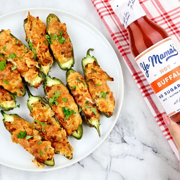 Yo Mama’s Foods Keto Hot Buffalo Dipping, Marinade & Wing Sauce - Pack of (3) - Low-Zero Carb, No Sugar Added, Whole30, Paleo, Gluten and Soy Free, and Low Calorie!