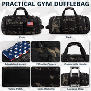 Tactical Gym Bag for Men，50L Large 3 in 1 Sports Duffle Bag with Shoes Compartment for Travel,Water Resistant Travel Backpack Weekender Overnight Bag with Wet Pocket for Women