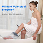 Waterproof Cast Cover for Shower Ankle Wound Protector Bath Adult Watertight Cast Bag Showering for Surgery Foot, Ankle, Burns Reusable (A-Foot)