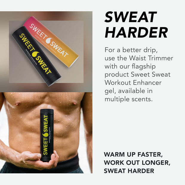 Sports Research® Sweet Sweat Waist Trimmer - Premium Sweat Enhancing Fitness Belt for Women & Men - 5 Adjustable Sizes