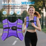 Weighted Vest for Woman Men, 6lb/8lb/12lb/16lb/20lb/30lb Weight Vest with Reflective Stripe, Weight Vests Adjustable for Walking, Weight Loss, Training, Running