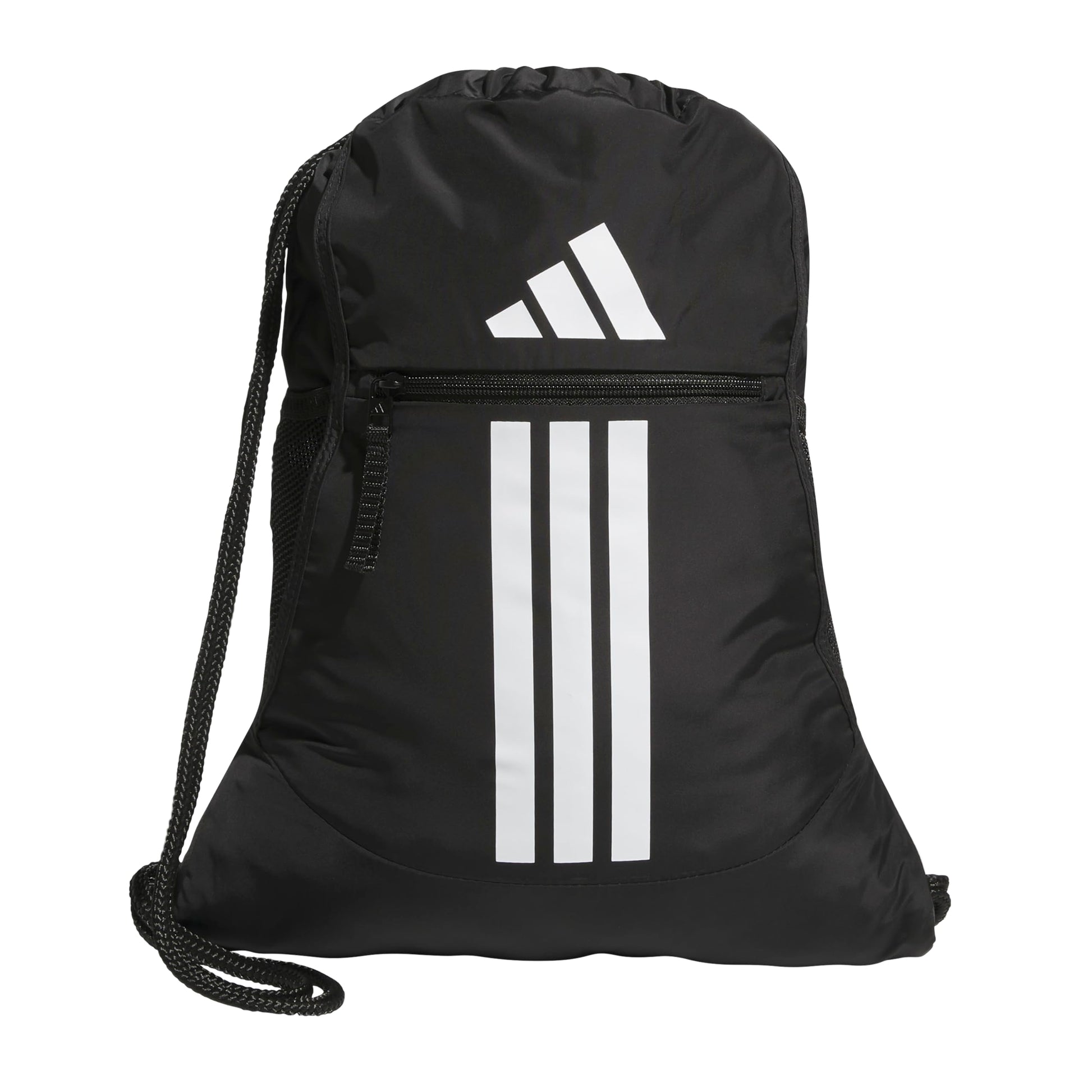 adidas Alliance Sackpack, Drawstring Backpack, Lightweight Small Gym Bag for Women and Men, Black, One Size