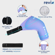 REVIX Shoulder Ice Pack Wrap for Rotator Cuff and Arm, Reusable Gel Cold Wrap with Compression for Targeted Area, Soothing Discomfort & Fatigue, Easy to Put On & Take Off, Flexible Fit for Men & Women