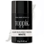 Toppik Hair Building Fibers, White, 12g Fill In Fine or Thinning Hair, Instantly Thicker, Fuller Looking, 9 Shades for Men & Women, Keratin Protein Formula