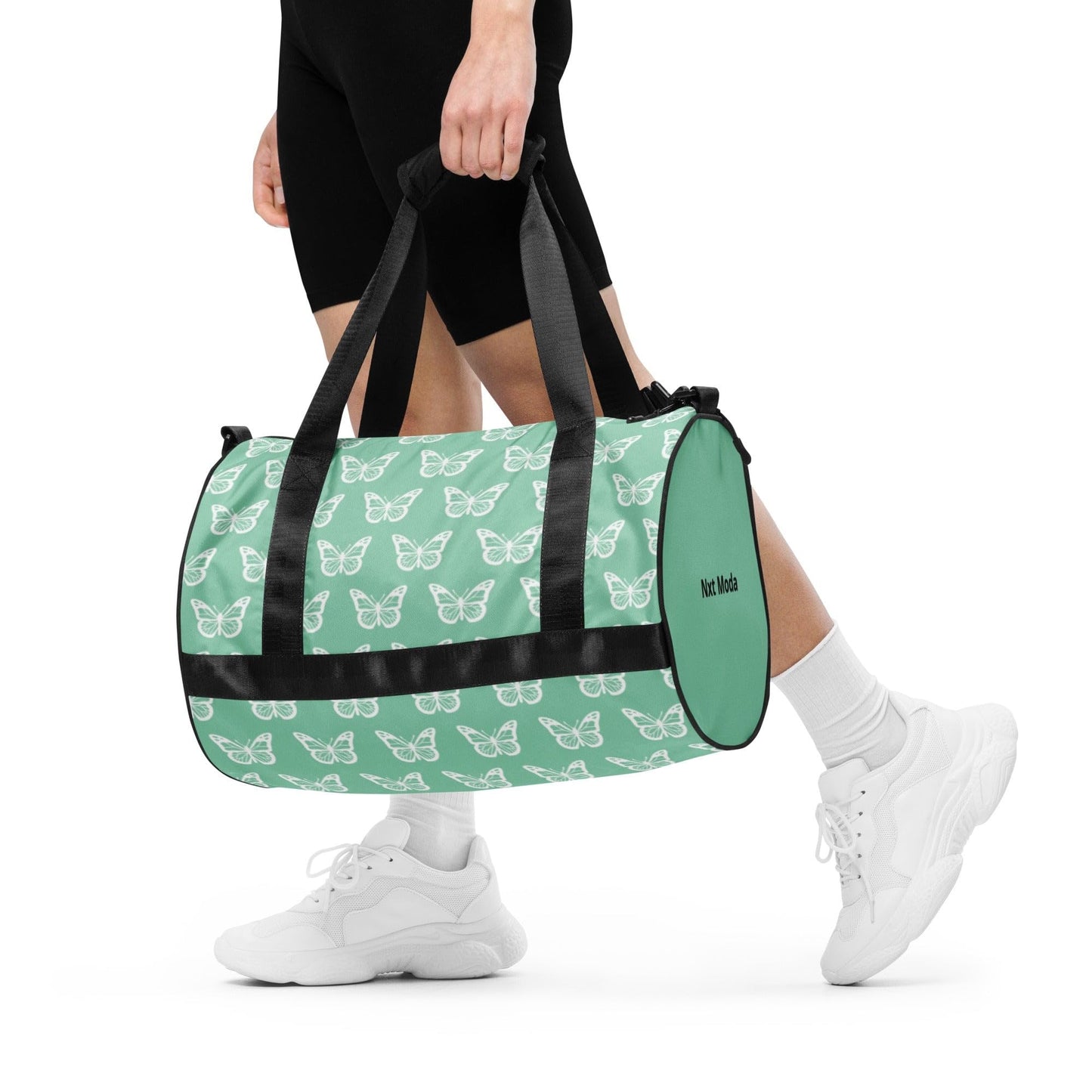 Nxt Moda Butterfly Crossbody Duffle Overnight Travel Carry On Gym Bag Women Sports Fitness Inside & Outside Pocket Cute Fashion Animal Print Shoulder Pads Water Proof Machine Washable (Zinn)