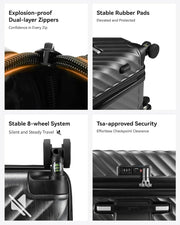 LUGGEX Trunk Luggage, Large Suitcases with Shock-Absorbing Spinner Wheels, Deep Capacity Expandable Hard Shell Suitcase 28 Inch, Charcoal Metallic, 92.2L