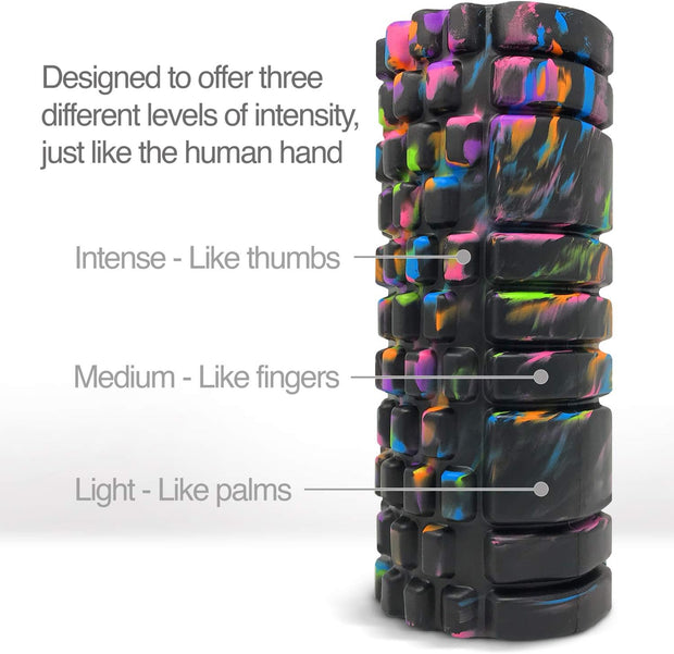 Trigger Point Releasing Foam Massage Roller with Medium Compression for Exercise, Stretching, and Muscle Recovery - Relieves Muscle Tightness, Improves Mobility, and Circulation