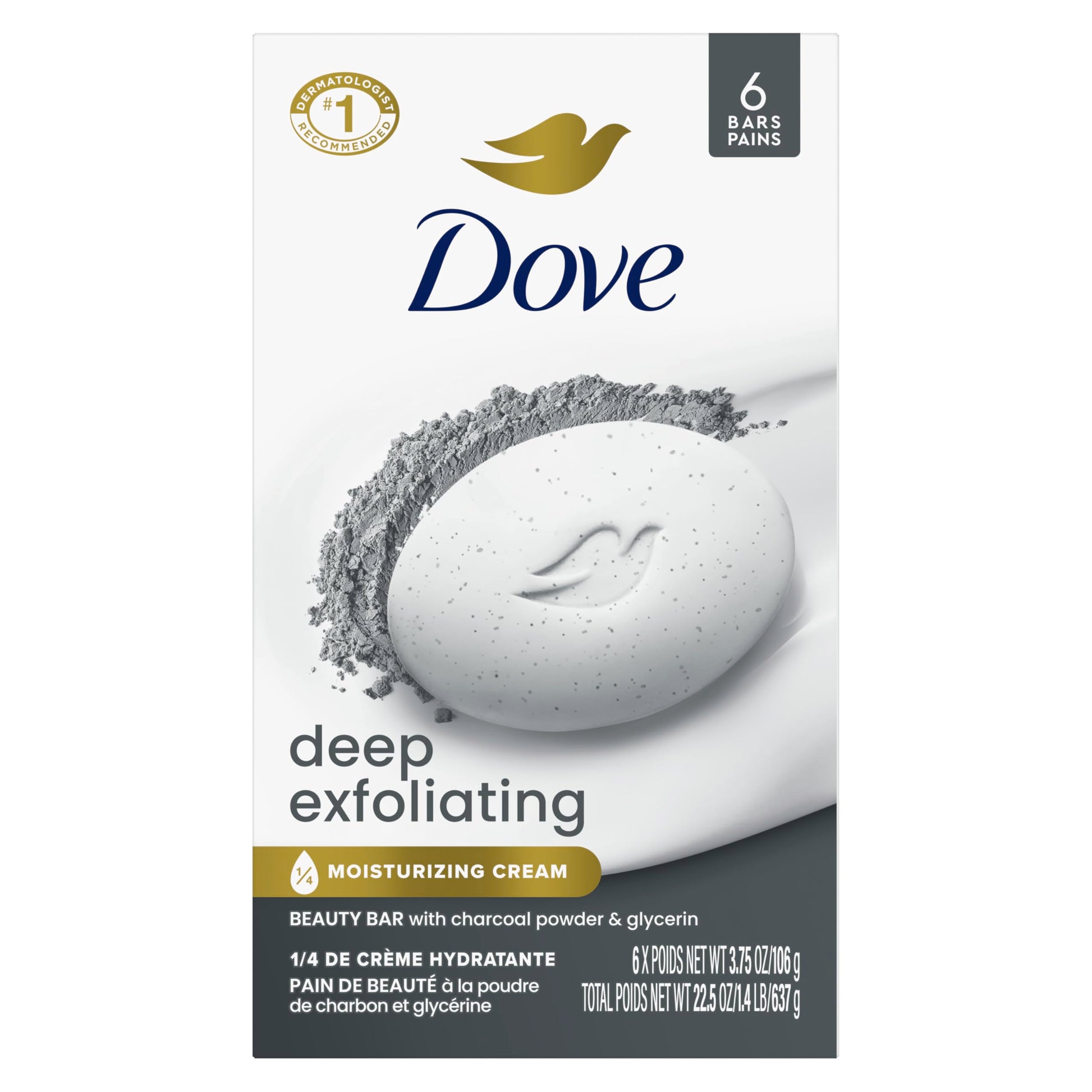 Dove Beauty Bar Soap Restoring Coconut & Cocoa Butter 6 Count for Restored Skin, Nourishes Skin 3.75 oz