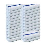 Towels N More 24x48 Soft Poolside Towels 6 Large Super Absorbent White Pool Towel with Blue Center Stripe for Home Pool Spa Gym Hotel Motel as Bath Towels