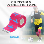 TrelaCo 1 Pcs Wrist Tape Baseball Cross Athletic 2in x 23ft Cotton Cross Wrist Tape Serrated Edges for Fingers Ankles Injury Wrap, Football Baseball Hockey Soccer (White)