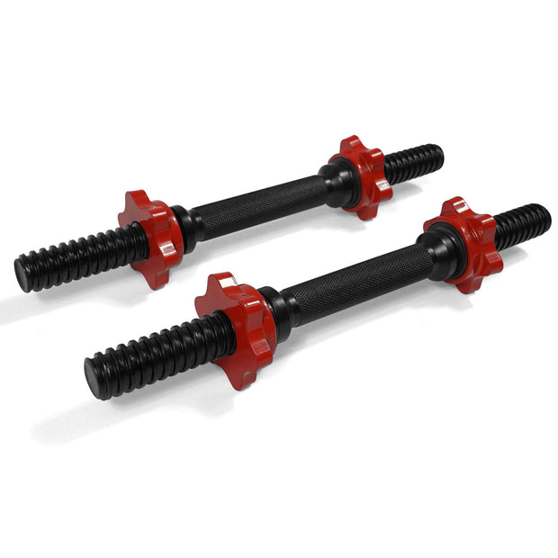 Yes4All Pair of Threaded Dumbbell Handles 14/16/18/24 inch, Chrome/Rubber Grip, Fit 1” Plates, Weight Bar Connector