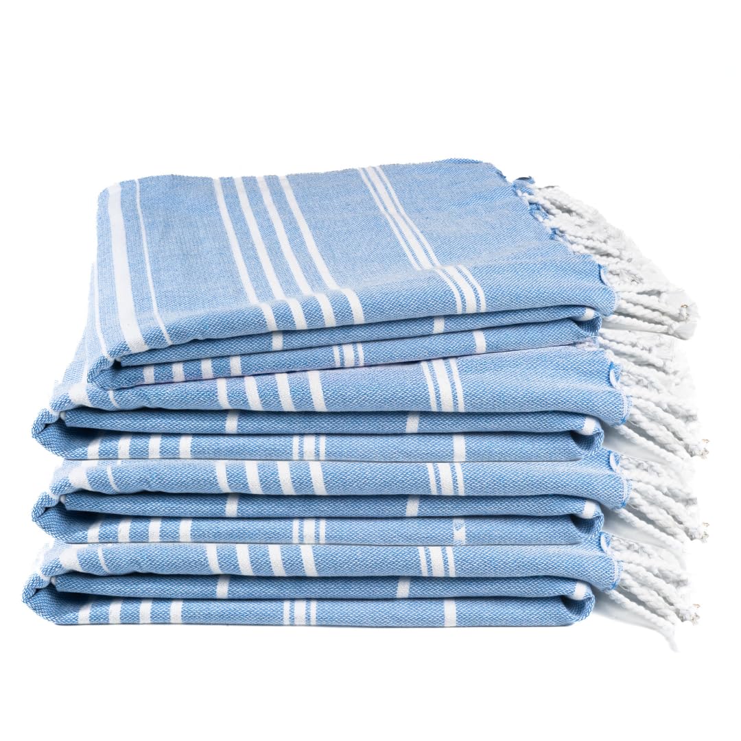 Cotton Turkish Beach Towel Towels Oversized 36"x72" Pool Absorbent Extra Large Quick Dry Sand Travel Towel (Beige, 4 Pack)
