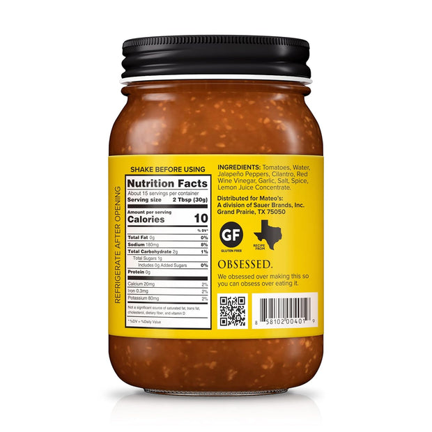 Mateo's Gourmet Salsa Medium, 16 oz