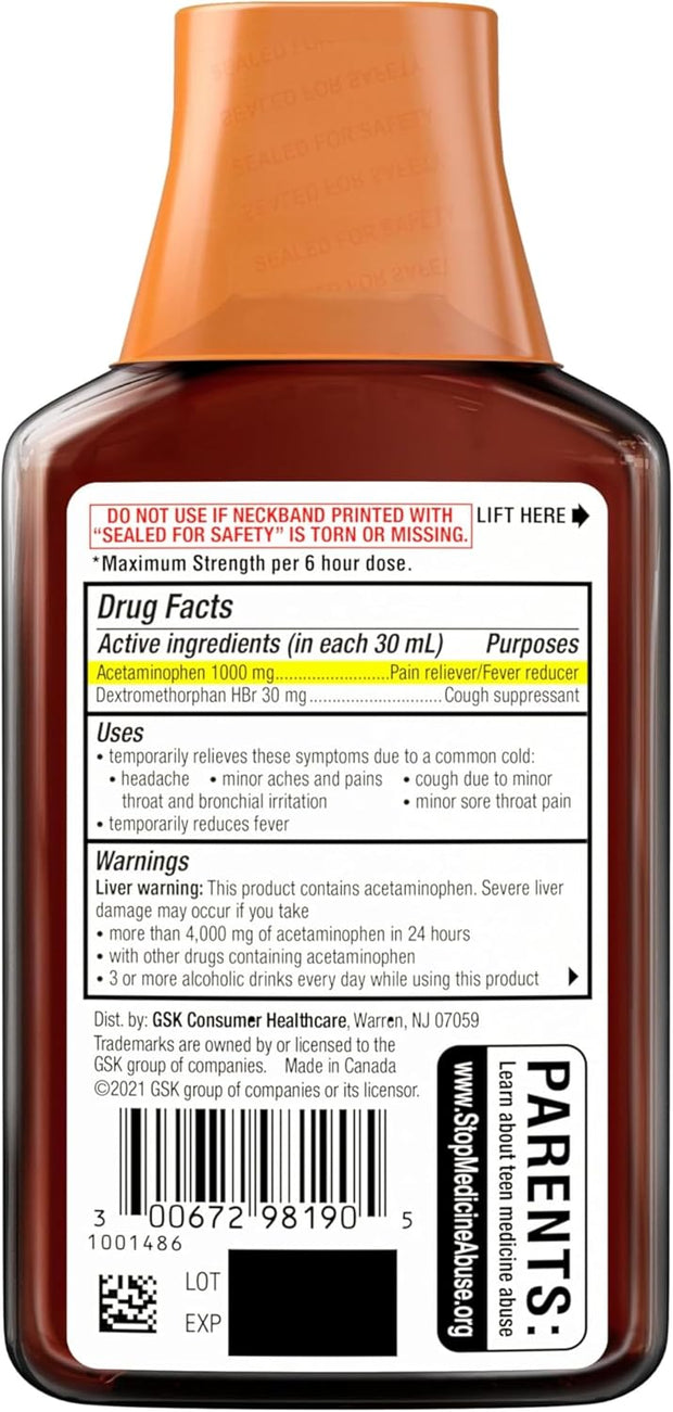 Theraflu Max Strength Daytime Flu Symptom Relief, Honey and Elderberry Syrup, 8.3 Fl Oz and Nighttime Flu Symptom Relief, Honey Lemon Flavor - 6 Count