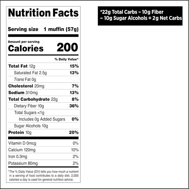 Quest Nutrition Chocolate Chip Muffin, 10g Protein, 2g Net Carb, Less than 1g Sugar, Protein Snack, 8 Count
