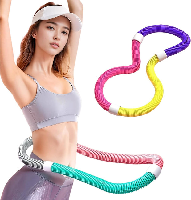 Weighted Soft Spring Exercise Hoop – Foldable Fitness Hoopwith No Waist Damage Spring Design, Portable Slimming Exercise Equipment for Home and Travel