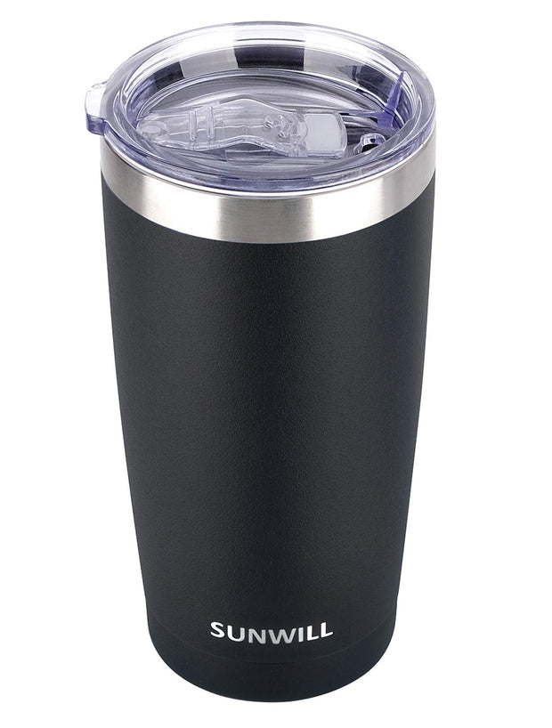SUNWILL Travel Coffee Tumbler 20 oz, Insulated Mug with Lid, Stainless Steel Cup for Outdoor, Powder Coated Navy