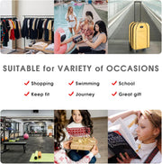 WANDF Drawstring Backpack Sports Gym Sackpack with Mesh Pockets Water Resistant String Bag for Women Men(Black)