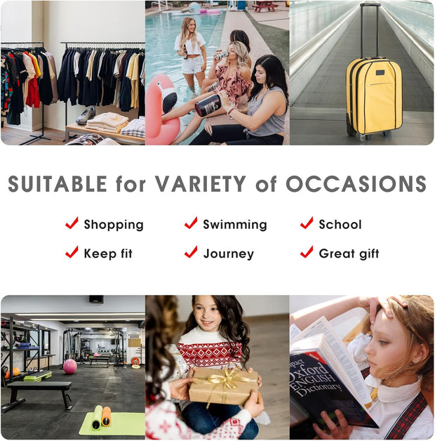 WANDF Drawstring Backpack Sports Gym Sackpack with Mesh Pockets Water Resistant String Bag for Women Men(Black)